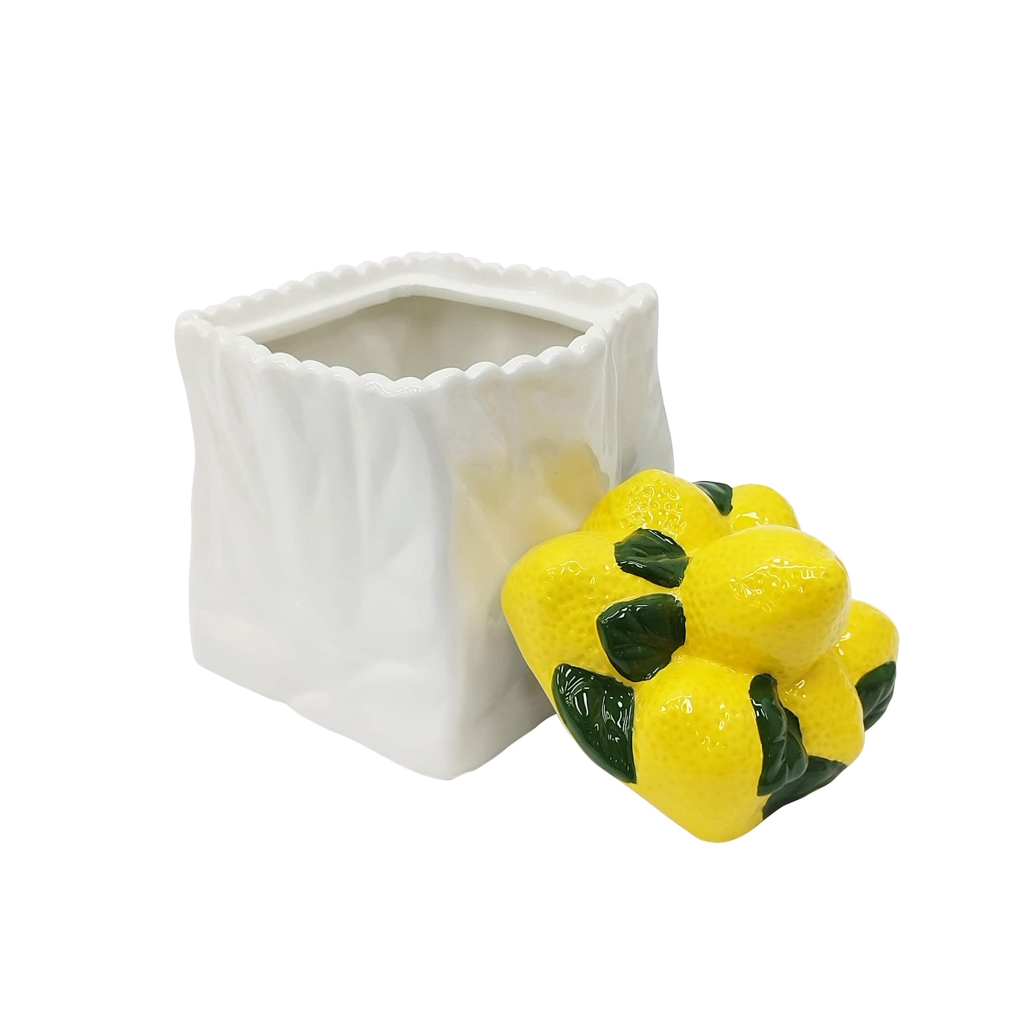 7" Lemon Ceramic Sugar Jar with Lid by Ashland®
